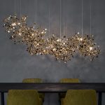 Stainless Steel Leaf Chandelier