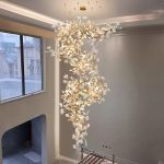 Floral Radiance Ceramic Tree Petal Chandelier Vertical - Image 4
