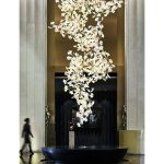 Floral Radiance Ceramic Tree Petal Chandelier Vertical - Image 2