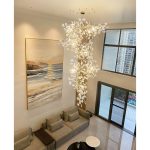Floral Radiance Ceramic Tree Petal Chandelier Vertical - Image 15