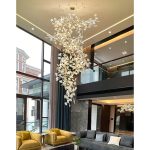 Floral Radiance Ceramic Tree Petal Chandelier Vertical - Image 3