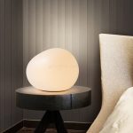 Irregular Oval White Pebbles Table Lamp
