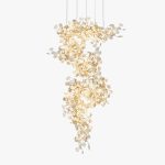 Floral Radiance Ceramic Tree Petal Chandelier Vertical - Image 9