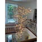 Floral Radiance Ceramic Tree Petal Chandelier Vertical - Image 10