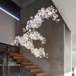 Floral Radiance Ceramic Tree Petal Chandelier Combination