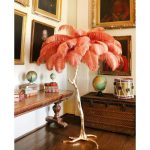 Ostrich Feather Brass Floor Lamp - Image 2