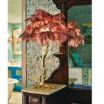 Ostrich Feather Brass Table Lamp - Image 38