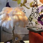 Ostrich Feather Brass Table Lamp - Image 44
