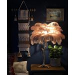 Ostrich Feather Brass Table Lamp - Image 26