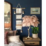 Ostrich Feather Brass Table Lamp - Image 3