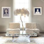 Ostrich Feather Brass Floor Lamp - Image 11