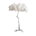 Ostrich Feather Brass Floor Lamp - Image 84