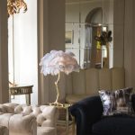 Ostrich Feather Brass Table Lamp - Image 5