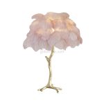 Ostrich Feather Brass Table Lamp - Image 59