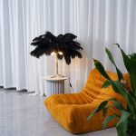 Ostrich Feather Brass Table Lamp - Image 13