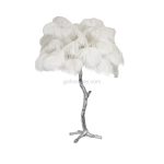 Ostrich Feather Brass Table Lamp - Image 57