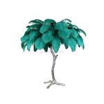 Ostrich Feather Brass Table Lamp - Image 70
