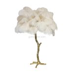 Ostrich Feather Brass Table Lamp - Image 76