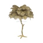 Ostrich Feather Brass Table Lamp - Image 68