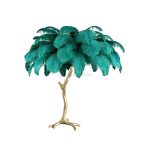 Ostrich Feather Brass Table Lamp - Image 69