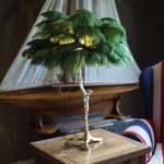 Ostrich Feather Brass Table Lamp - Image 4