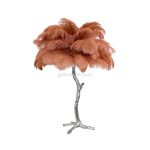 Ostrich Feather Brass Table Lamp - Image 74