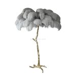 Ostrich Feather Brass Floor Lamp - Image 55