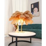 Ostrich Feather Brass Table Lamp - Image 14