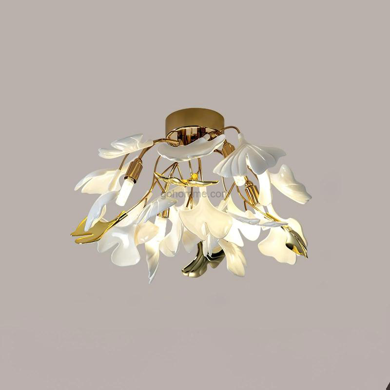 Floral Radiance Ceramic Tree Petal Ceiling Lamp - Image 11
