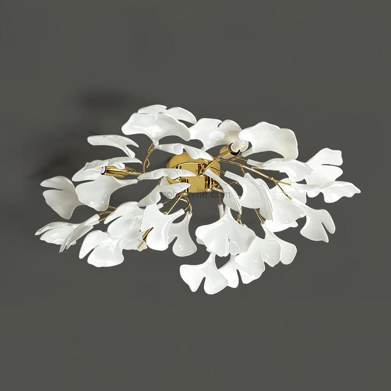 Floral Radiance Ceramic Tree Petal Ceiling Lamp - Image 7