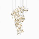 Floral Radiance Ceramic Tree Petal Chandelier Double Vertical
