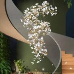 Floral Radiance Ceramic Tree Petal Chandelier Double Vertical - Image 2