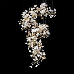 Floral Radiance Ceramic Tree Petal Chandelier Double Vertical - Image 3