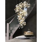Floral Radiance Ceramic Tree Petal Chandelier Double Vertical - Image 5