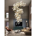Floral Radiance Ceramic Tree Petal Chandelier Double Vertical - Image 6