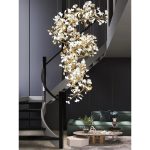 Floral Radiance Ceramic Tree Petal Chandelier Double Vertical - Image 8