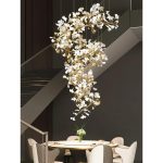 Floral Radiance Ceramic Tree Petal Chandelier Double Vertical - Image 11