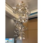 Floral Radiance Ceramic Tree Petal Chandelier Double Vertical - Image 12