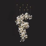 Floral Radiance Ceramic Tree Petal Chandelier Double Vertical - Image 14