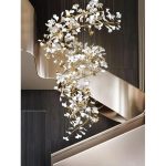 Floral Radiance Ceramic Tree Petal Chandelier Double Vertical - Image 10